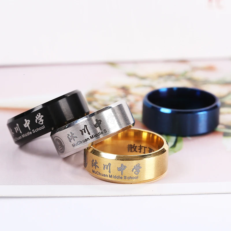 Индивидуальное кольцо с именем для мужчин и женщин значок из нержавеющей стали