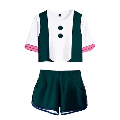 Anime My Hero Academia Cosplay Two-piece Female Sexy Shorts and T-shirt Sportswear Girl Halloween Costumes for Girls Women |