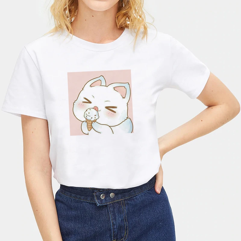 Повседневная Свободная Летняя женская футболка с забавным животным принтом