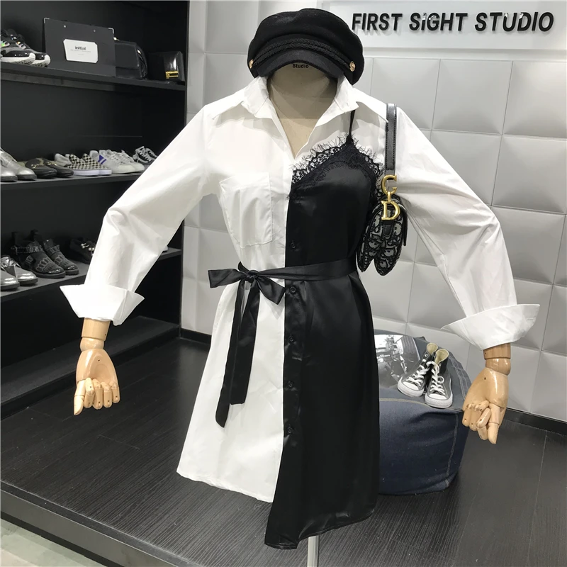 2019 осень Для женщин элегантное короткое платье Асимметричный мини вечерние