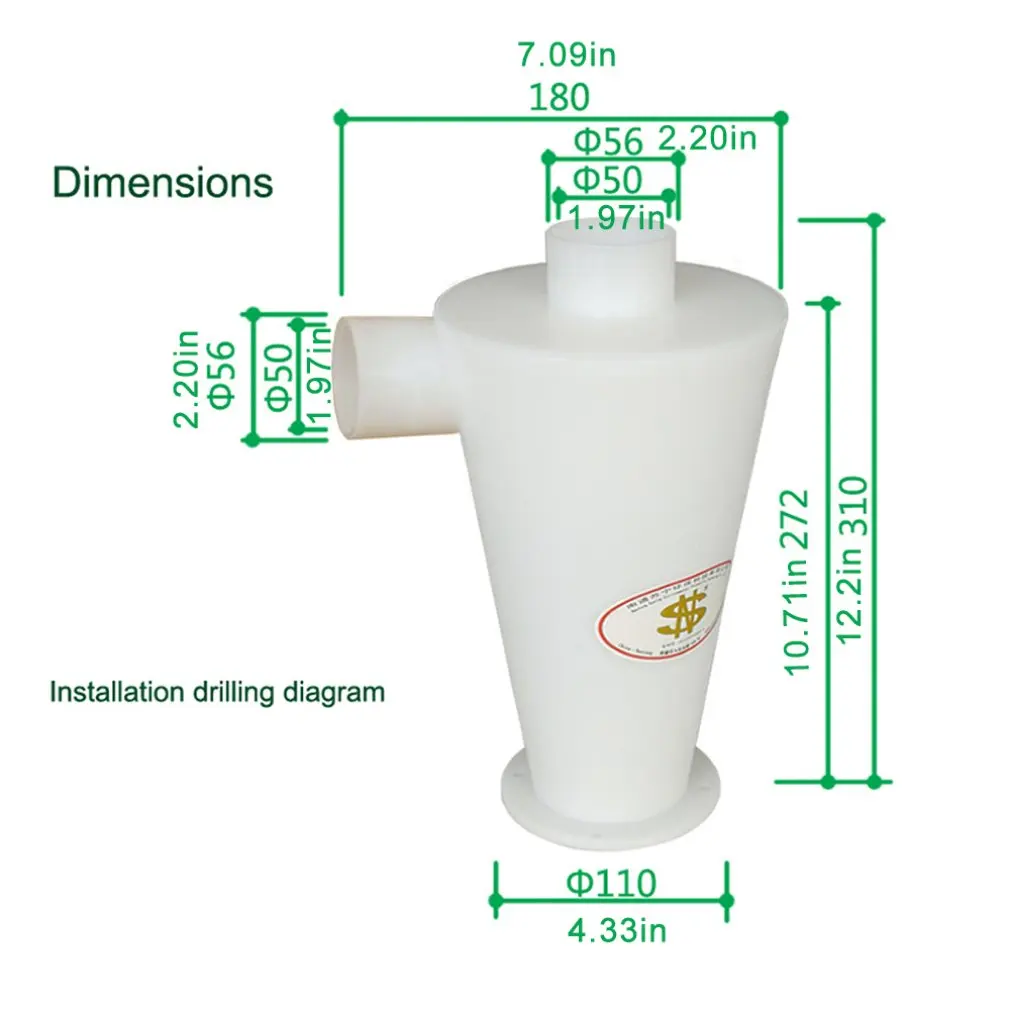 

Cyclone Industrial Dust Collector Sn50 Cone Industrial Dust Collector Cyclone Powder Dust Collector Filter Dust Collector