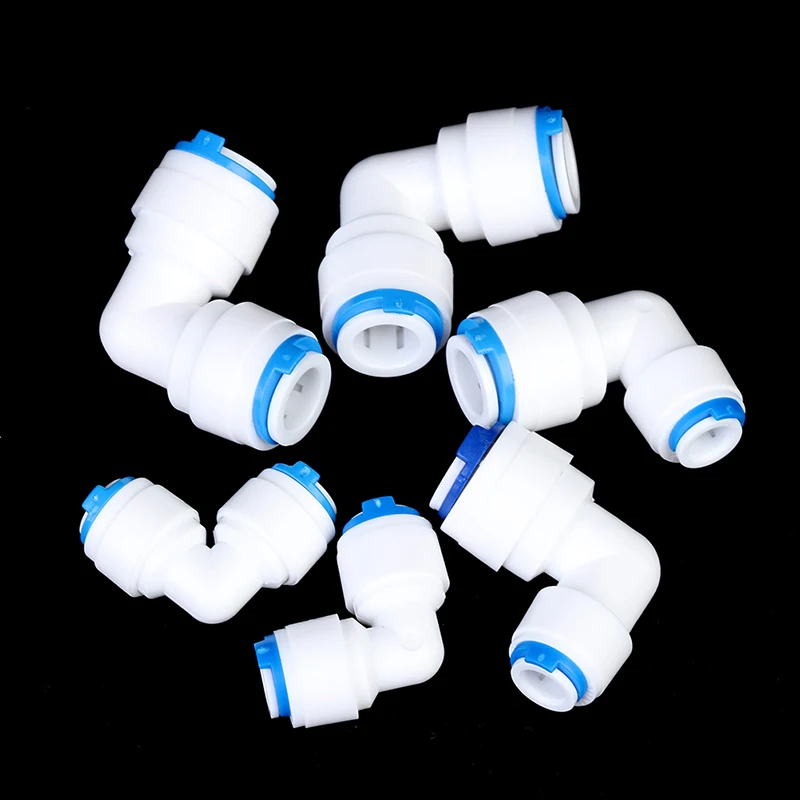 

RO Water Elbow Pipe Fitting 1/4" 3/8" OD Hose Connection Reverse Osmosis Plastic Quick Coupling Connector Pure Water Purifies