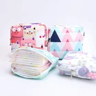 Женская Портативная сумка для хранения гигиенических салфеток, хлопковая дорожная сумка для хранения макияжа, кошелек для монет на молнии, для хранения мелочей, мешочек для тампонов сумка