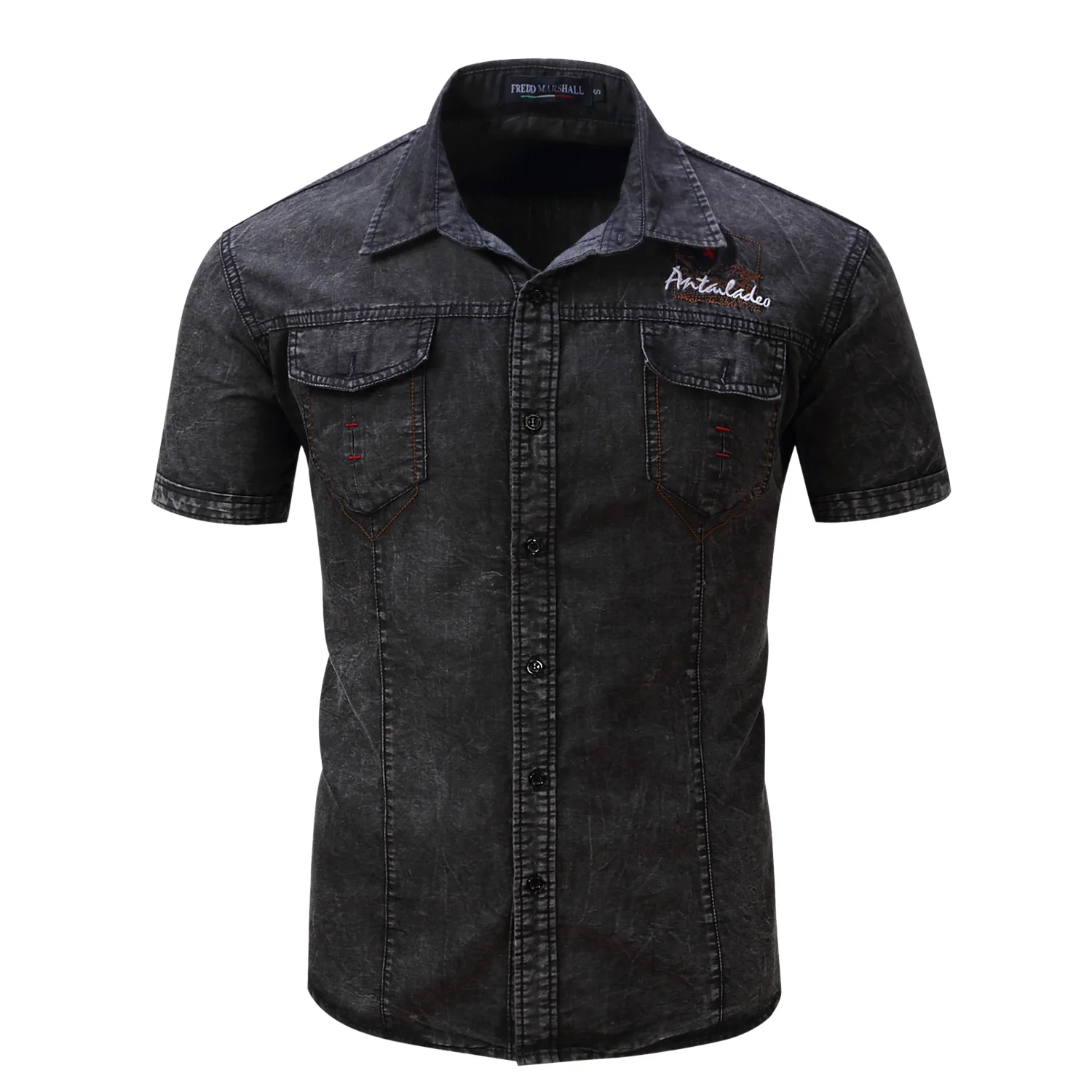 Spring summer New Shirt Men Short Sleeve Denim Shirt Mens Casual Dress Male Jean Shirts High Quality Street Wearing Cotton Shirt