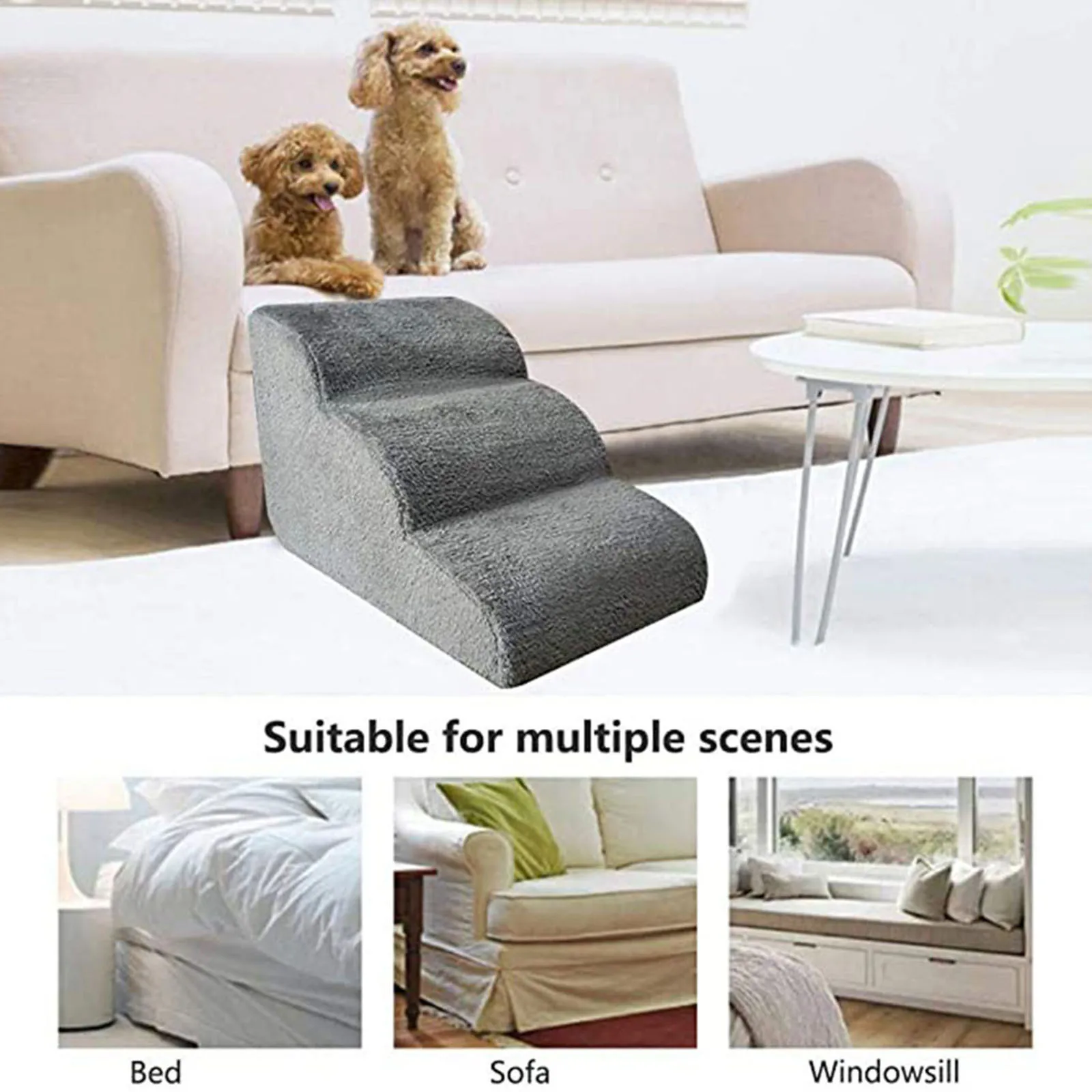 

Stairs Ladder Pet Stairs Step Sofa Bed Ladder Dog Access Steps Bed Ramp Ladder Anti-slip Removable Dogs Bed Stairs Pet Supplies