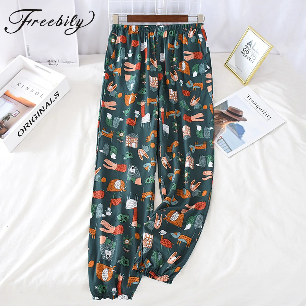 

Women's Summer Trousers Home Pants Printing Beach Bottoms Female Sleep Wear Lounge Pajamas Casual Homewear