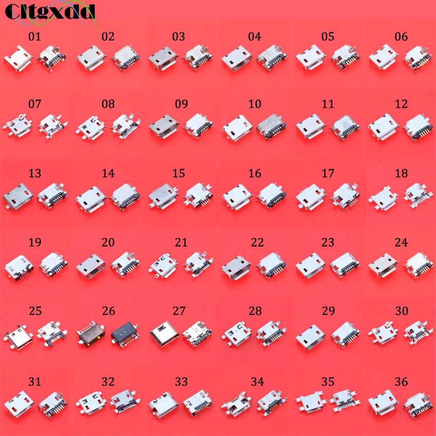 36 моделей разъем Micro USB V8 5Pin гнездо для зарядки Samsung Lenovo Huawei ASUS Moto ACER планшетный ПК |