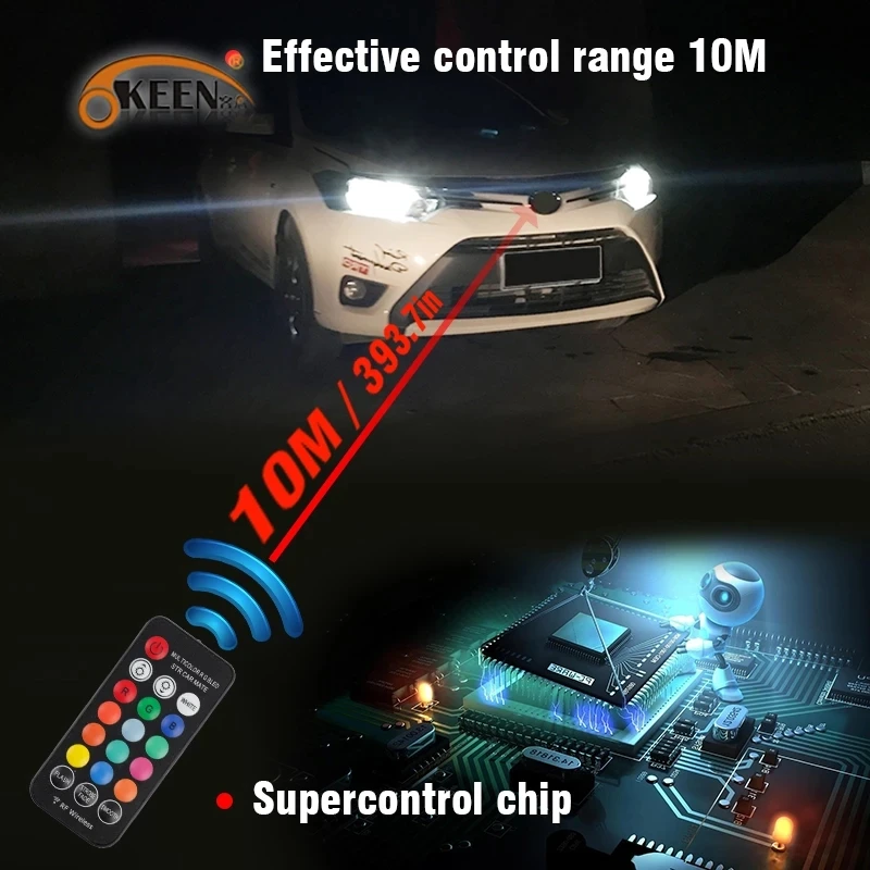 Светодиодсветодиодный лампы OKEEN T10 W5W с радиоуправлением Автомобильные