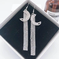 new popular fashion rhinestone earrings moon ear hook earrings bridal earrings wedding accessories