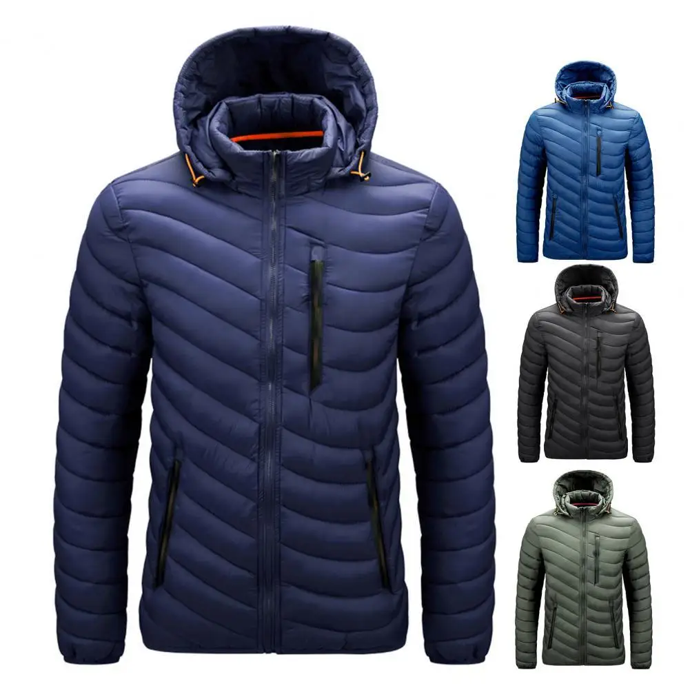 

Waterproof Jacket Parkas Coat Men 2021 Winter Jacket Detachable Hat Long Sleeve Stand Collar Hooded Coat Men Slim Parkas Jacket