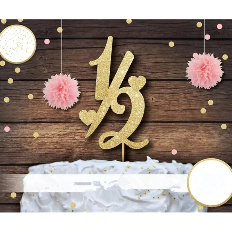 

personalised Half cake topper custom glitter 1/2 cake topper first birthday topper 6 months topper Party Decorations