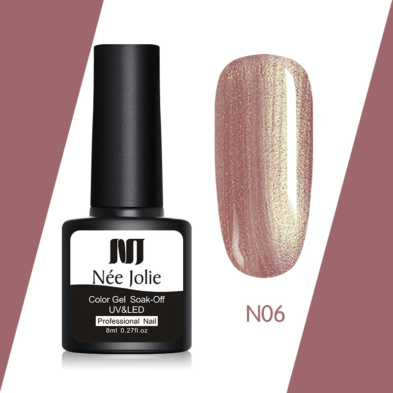 N06 Набор гель-лаков NEE JOLIE UV Vernis полуперманентный праймер верхнее покрытие 8 мл Гель-лак для ногтей маникюр Гель-лаки для ногтей - Цвет: N06