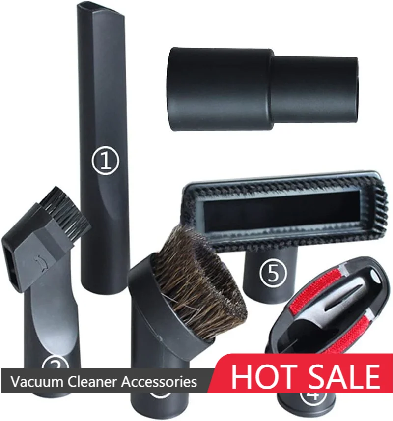 

6pcs Vacuum Cleaner Brush Nozzle Home Dusting Crevice Stair Tool Kit 32mm 35mm Durable And Reliable