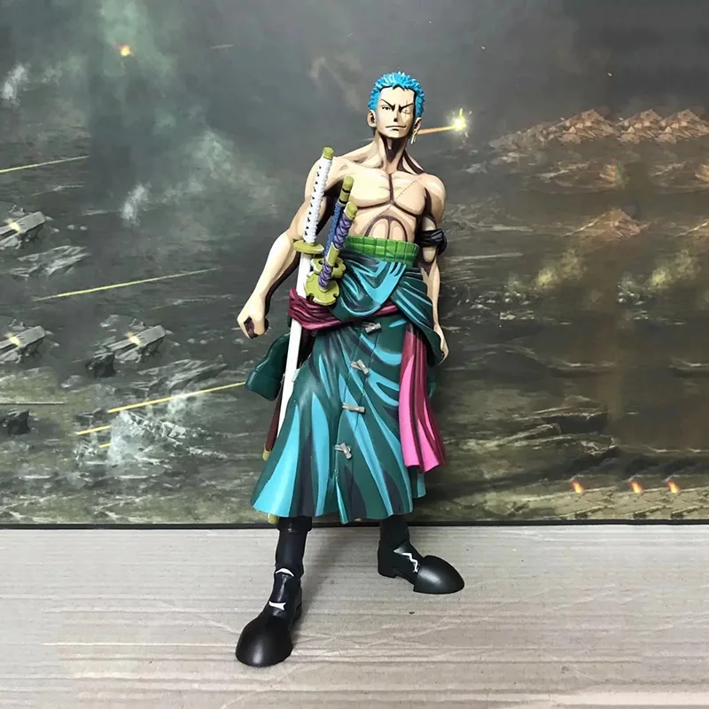 

25cm ONE PIECE Comic Color Roronoa Zoro Anime Action Figure PVC Straw Hat Pirates Collection Model Dolls Toys for Gifts