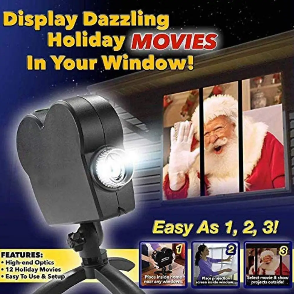 

Рождественский Декор, лазерный проектор на Хэллоуин, 12 фильмов светильник-проектор для домашнего кинотеатра, проектор для дома и улицы в ст...