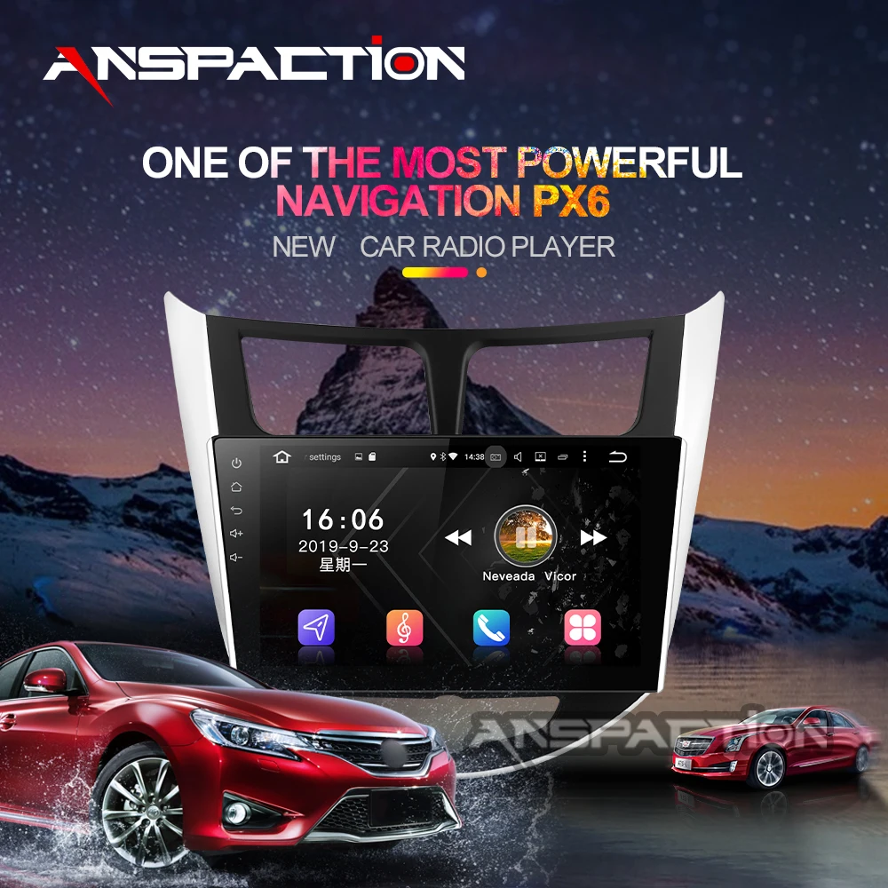 4G ram Android 9,0 автомобильный dvd-плеер PX6 для hyundai Solaris Verna Accent автомобильный радио мультимедиа 2 din android плеер навигация