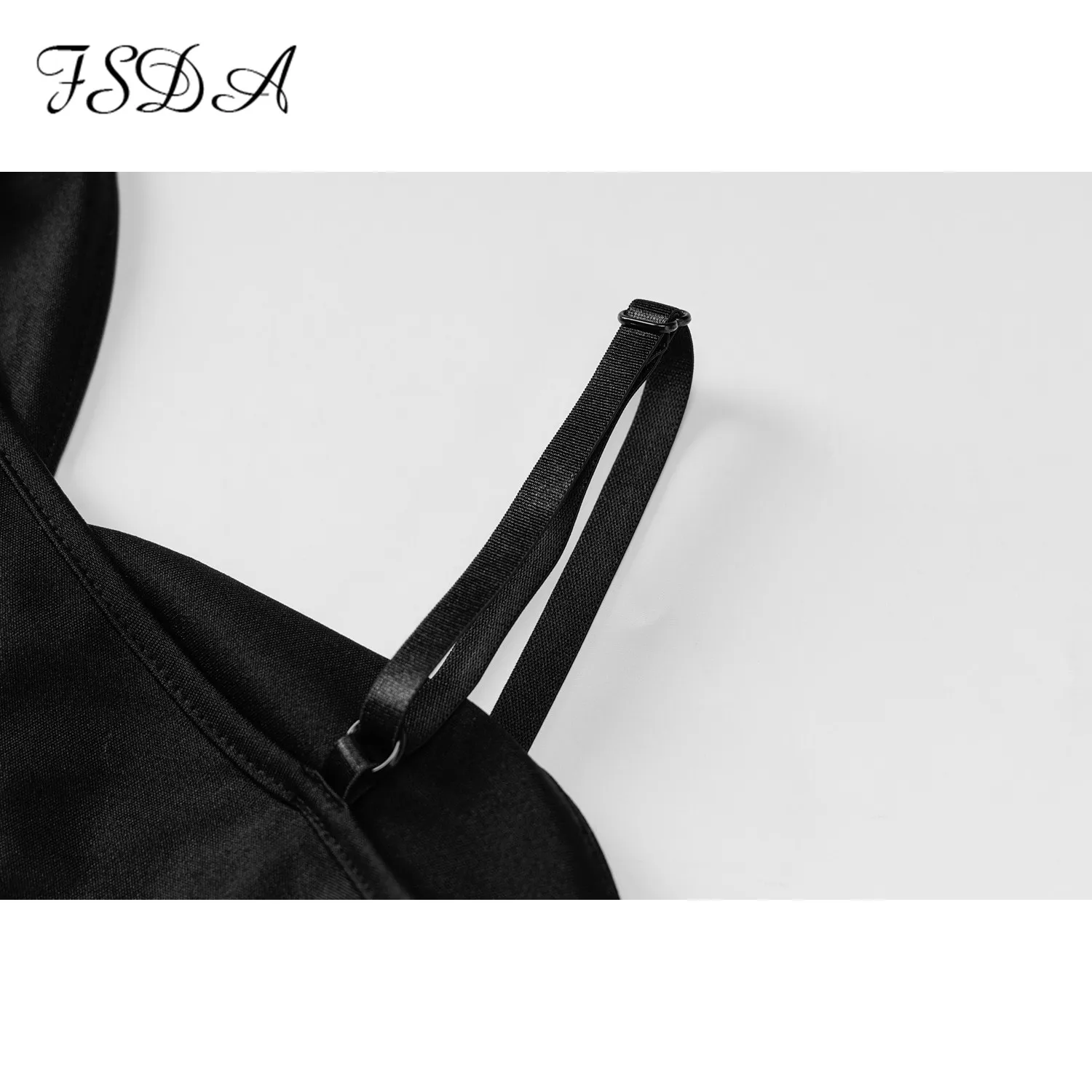 

FSDA Black Sexy Bodycon Dress Women Spaghetti Strap 2021 Summer Casual V Neck Backless Sleeveless Party Mini Dresses