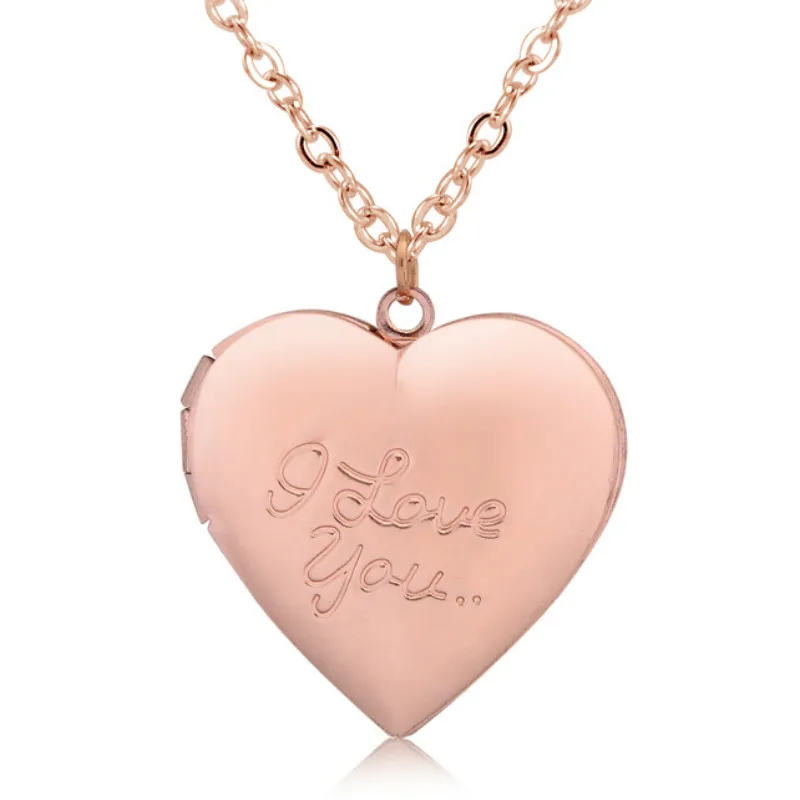 Металл сердечки Цепочки и ожерелья с подвесками память ювелирные изделия для