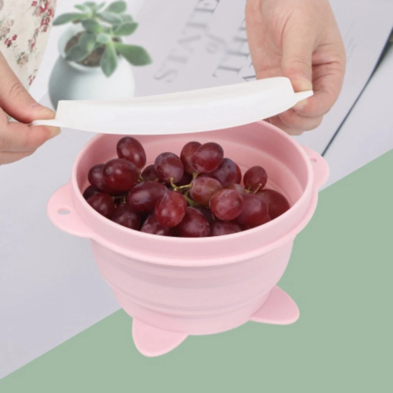 Складная Силиконовая миска с крышкой 720/1000 мл|Чаши| |