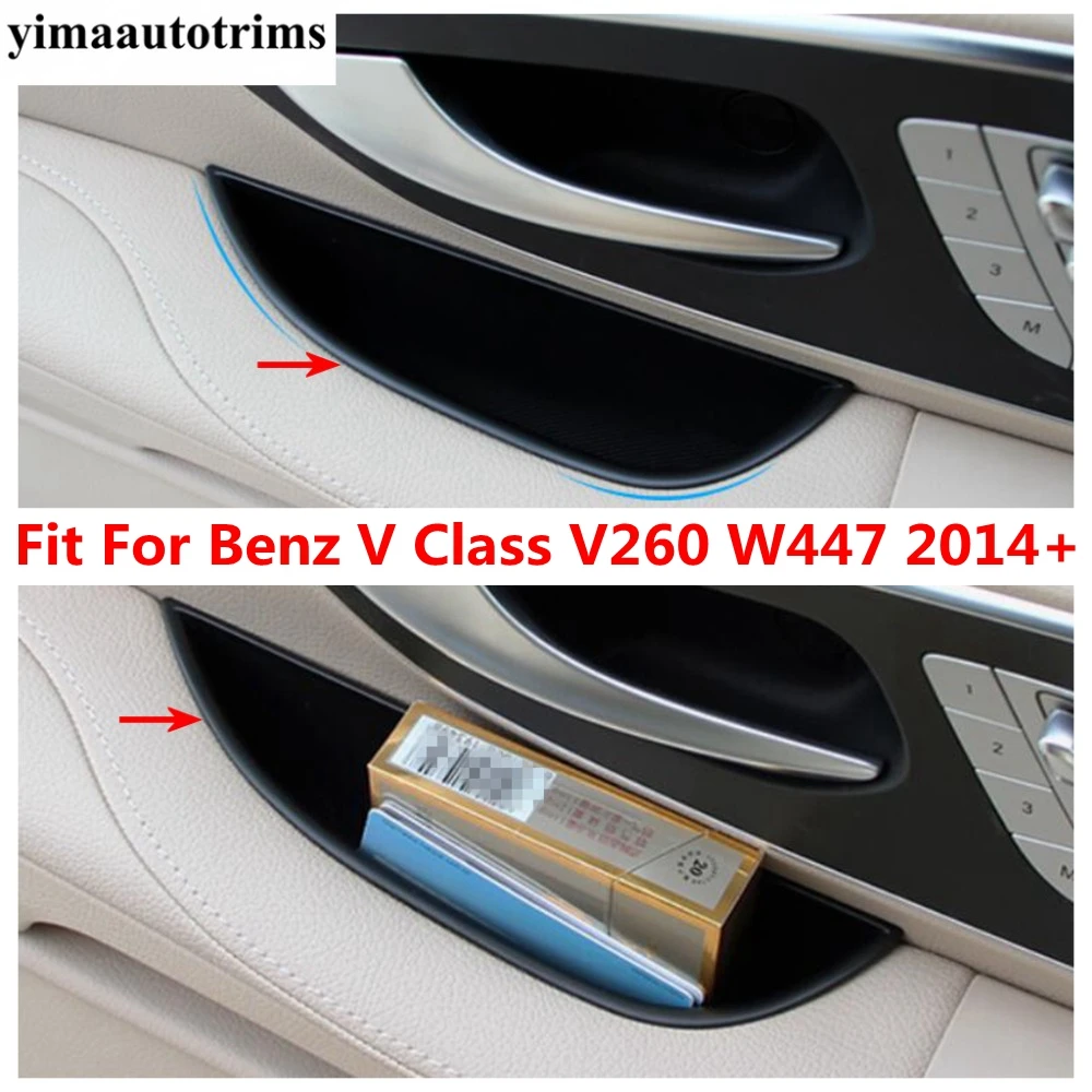 

Accessories For Mercedes-Benz V Class V260 W447 2014 - 2021 Front Door Handle Armrest Container Storage Box Organizer Cover Trim