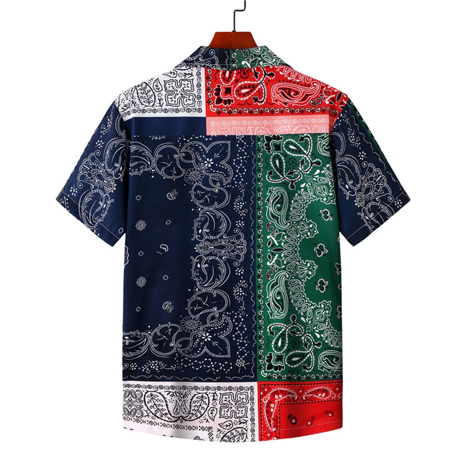 Гавайская Свободная блузка с этническим принтом мужская рубашка короткими