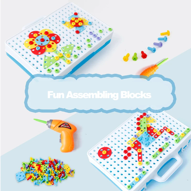 Набор строительных блоков сделай сам креативная электрическая дрель разборка