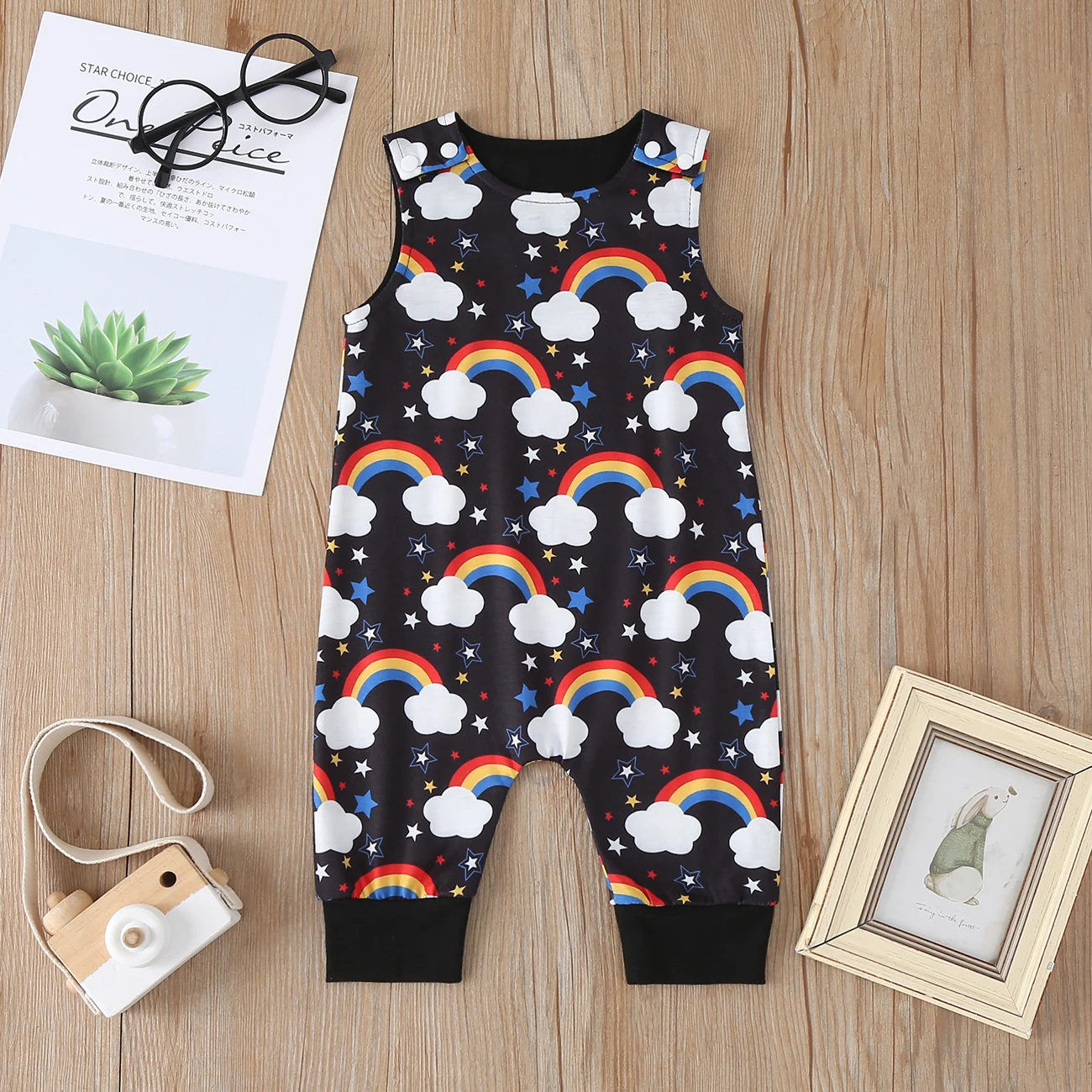 Новый летний комбинезон для маленьких мальчиков и девочек без рукавов с круглым