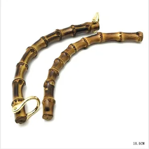 (10 шт.лот) сумка 18,5 см бамбуковая ручная кофейная коричневая бамбуковая ручка + D-пряжка