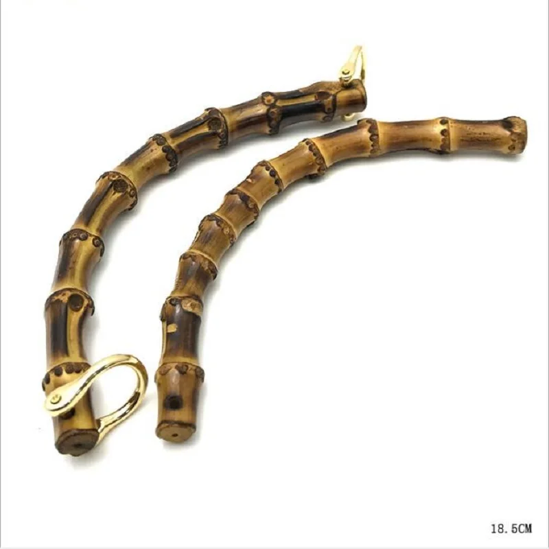 Сумочка 18 5 см Бамбуковая ручка кофейного цвета коричневая бамбуковая + D пряжка