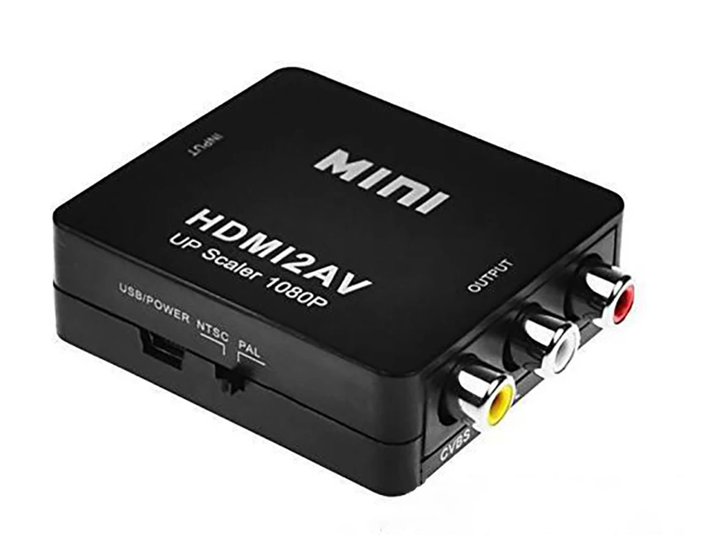

RCA AV/CVSB L/R Video To HDMI-compatible AV Scaler Adapter HD Video Converter Box 1080P Support NTSC PAL