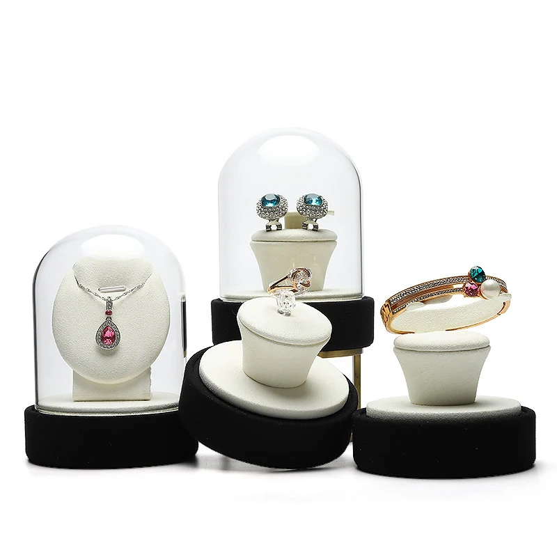New jewelry display props, rings, bracelets, earrings, pendants, microfiber dustproof ornaments, base customization, wholesale