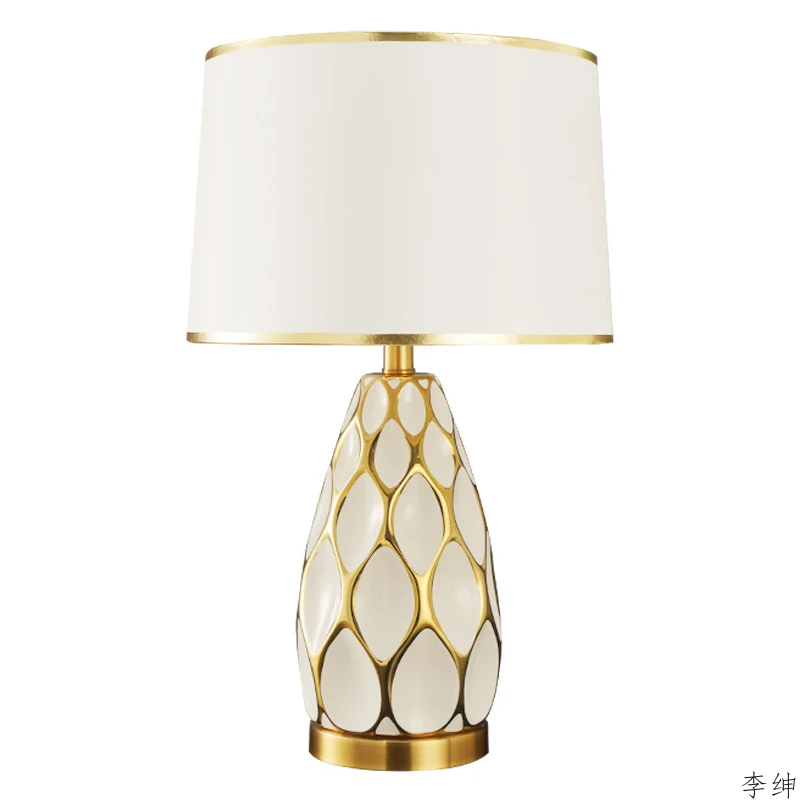 

American Ceramic LED Table Lamps Remote Dimming Desk Lamp Home Decor Table Light Living Room Bedroom Hotel Lighting Fixtures