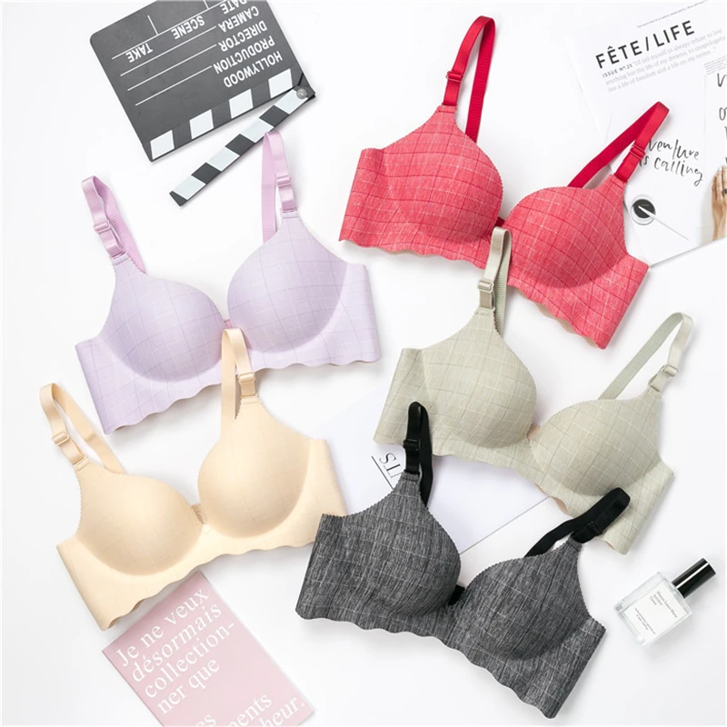 2019 беспроводной бесшовный кружевной бюстгальтер маленькая грудь пуш ап сплошной