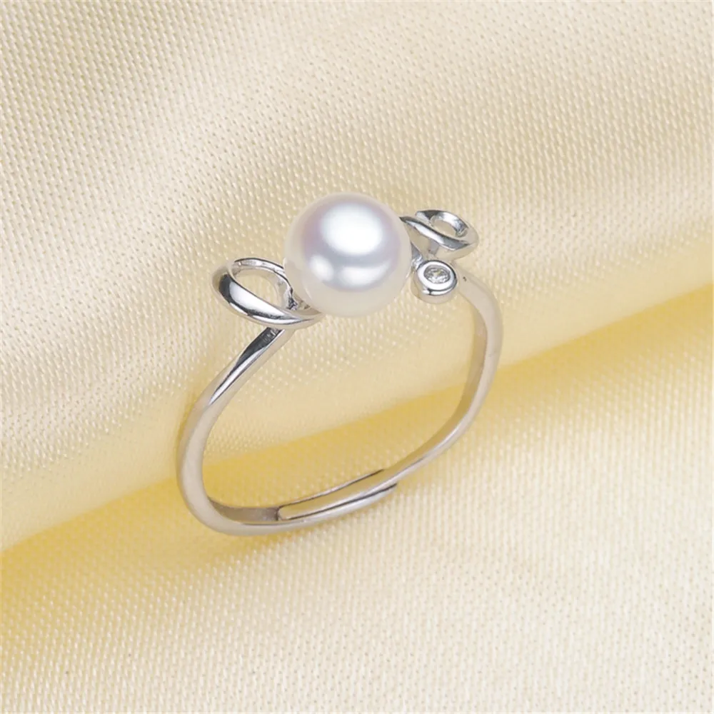 Кольцо Крепление жемчужные аксессуары регулируемый размер 925 пробы Серебряное