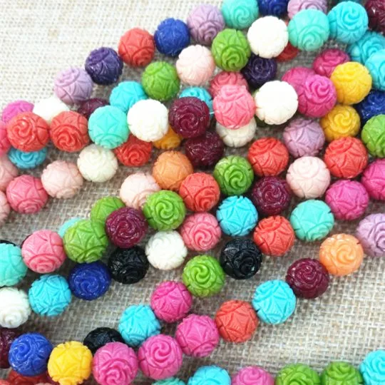 

Бусины Цветочные женские, разноцветные, 10 мм, 30 шт.