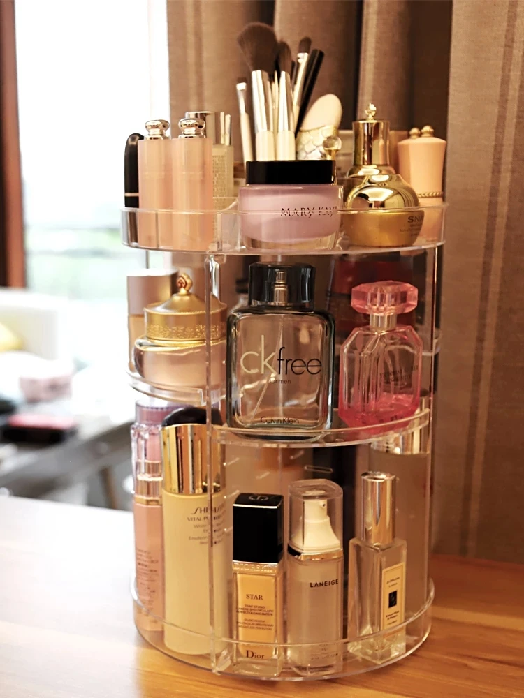 Вращающийся на 360 градусов ящик для хранения средств по уходу за кожей органайзер