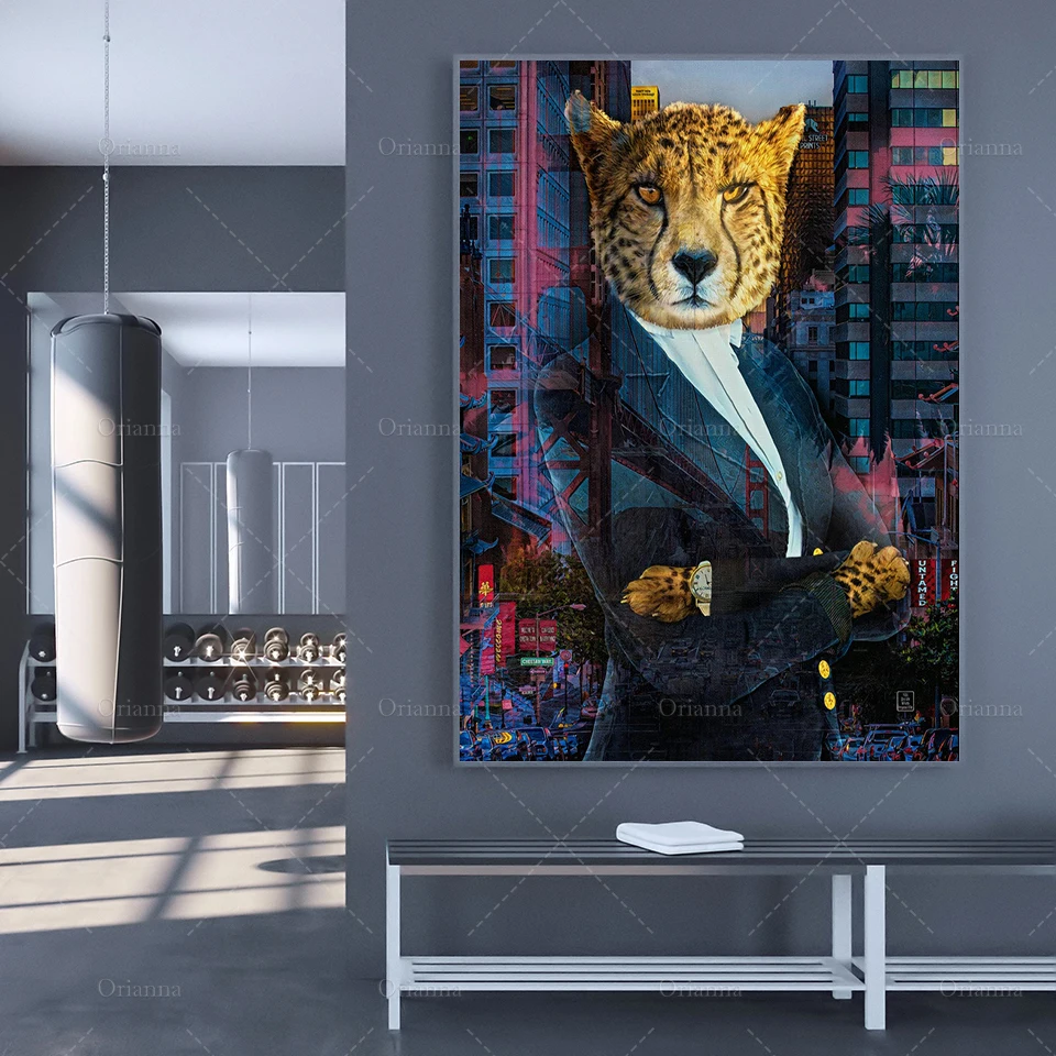 

Cheetah Art Framed Canvas - Modern Wall Art - Amazing HOUSEWARMING GIFT-Abstract Wall Art Oil Painting Canvas For Home OFFICE