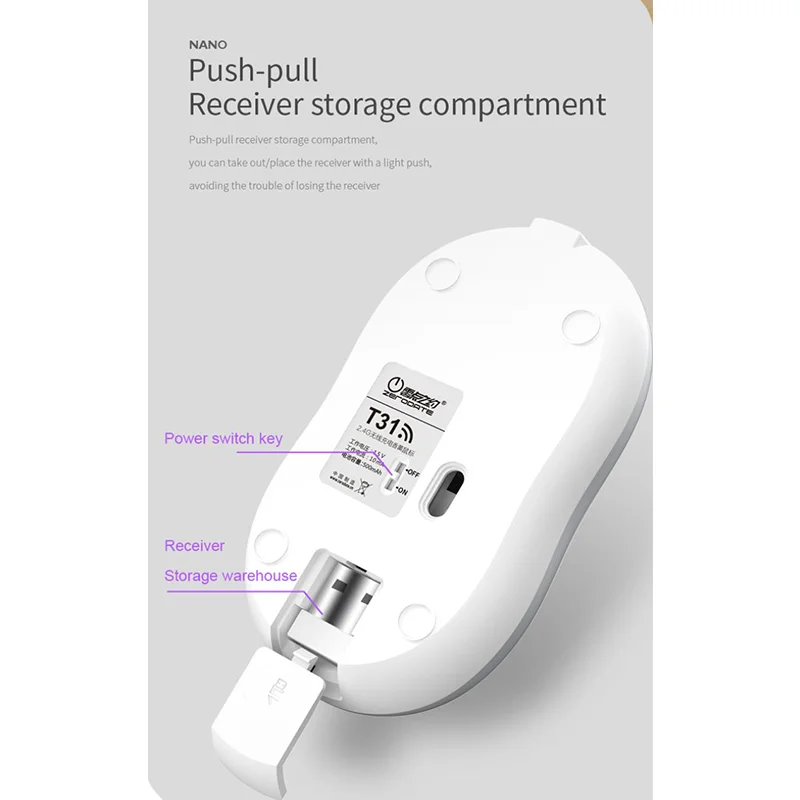 

Aromatherapy Portable 2.4G Wireless Charging Mouse With Solid Spices Office Business Stylish Mouse Plug And Play For PC Laptop