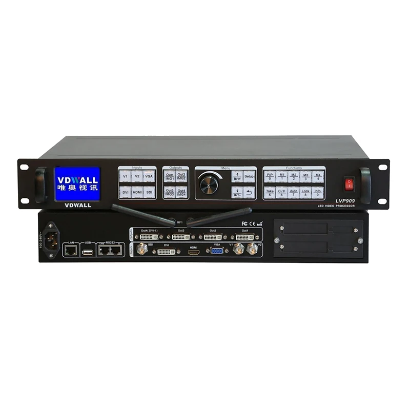 VDWALL LVP909F LED HD видеопроцессор 1 DVI in 4 out Wi Fi управление и видео Max 3840x2400 windows в любом