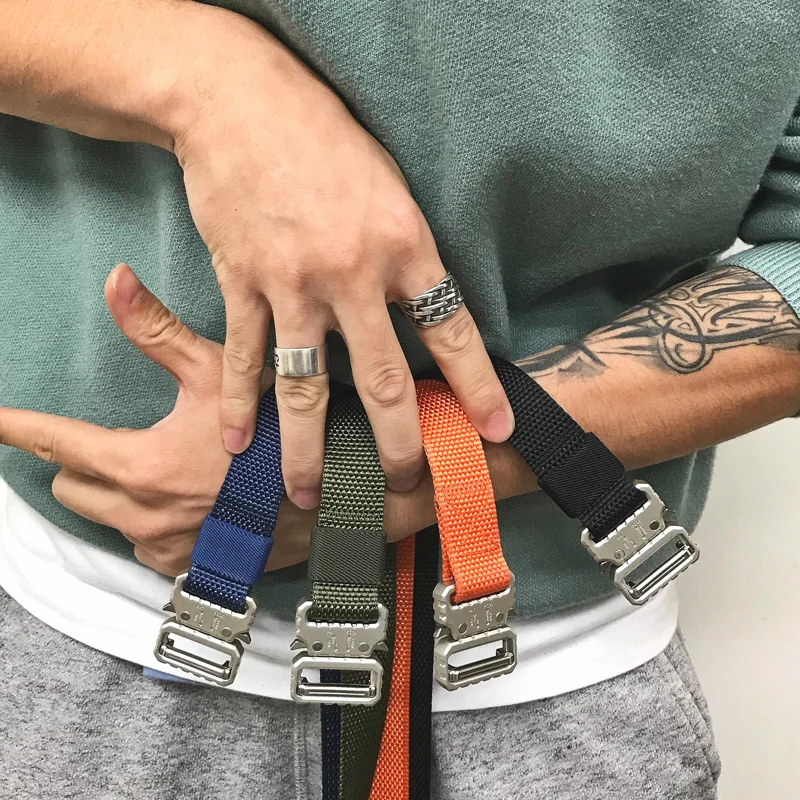 Simple utility belt American style innovative metal buckle waist rope trend