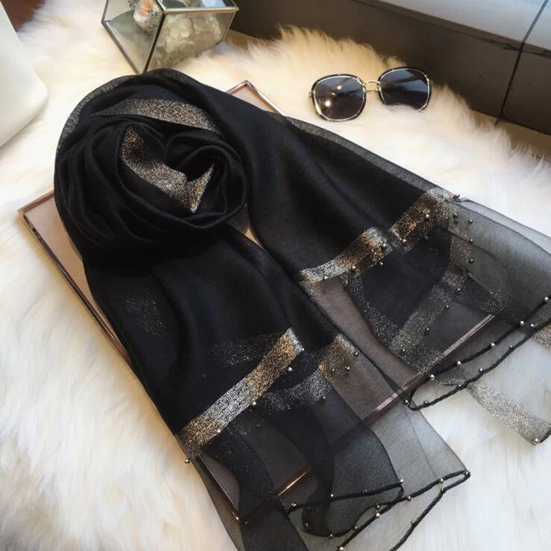 

2020 New Summer Scarf For Women Long Size Pashmina Lady Shawl Female Wraps Bandana Foulard Hijabs Solid Soft Beach Stoles