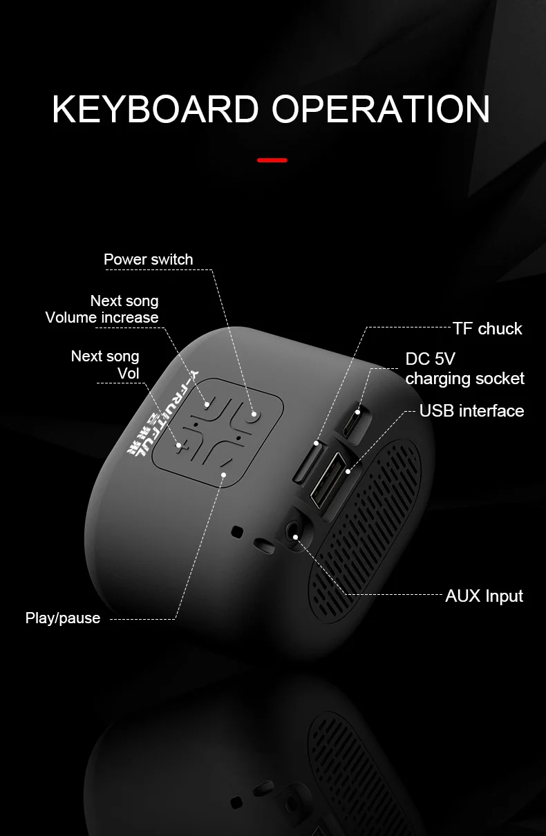 Портативная беспроводная Bluetooth колонка водонепроницаемый мини динамик уличный