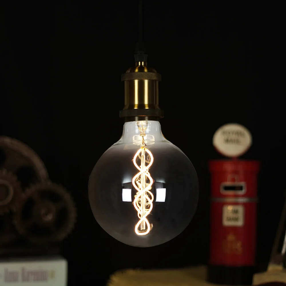TIANFAN Edison ЛАМПЫ G125 лампа Светодиодная в форме шара глобуса винтажная спиральная