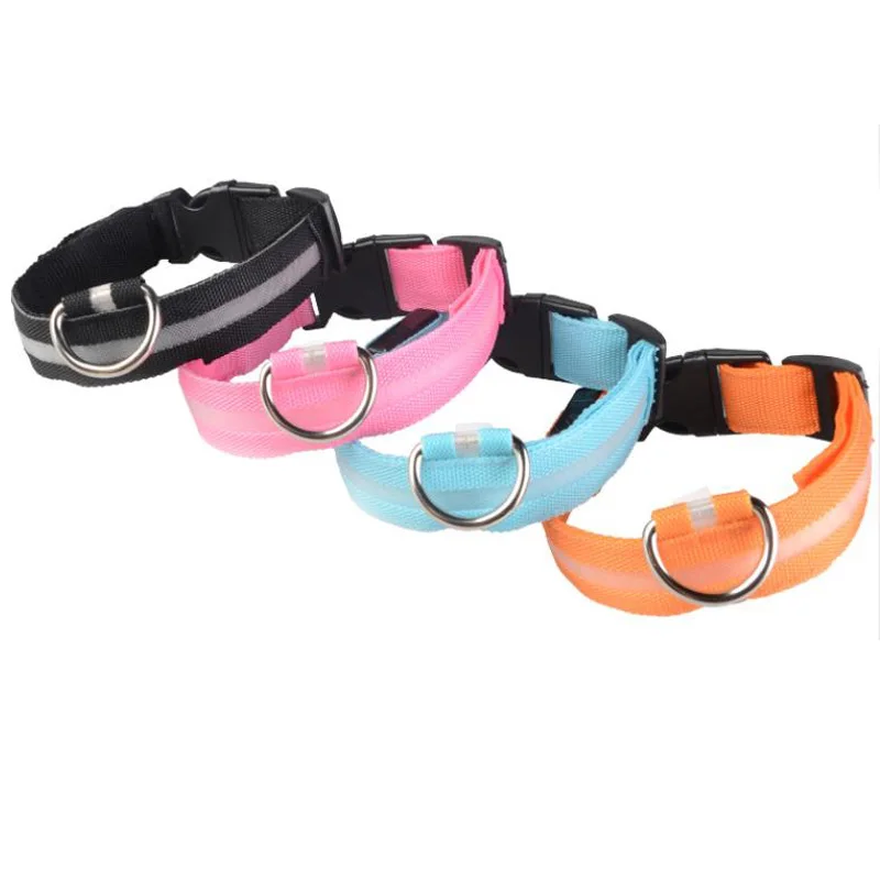 Светодиодный ошейник для собак светится в темноте поводок люминесцентные