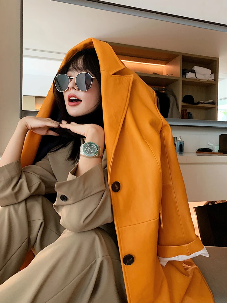 Günstig Echte Jacke Frauen Herbst 100% Windjacke Damen Koreanische Beiläufige Echte Schaffell Mantel Weiblichen Leder Top Streetwear 9073