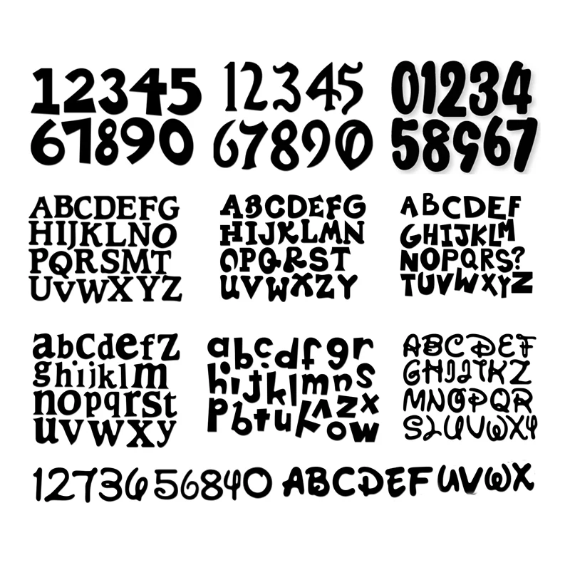 Художественные шрифты букв алфавита ремесло умирает Скрапбукинг металлический