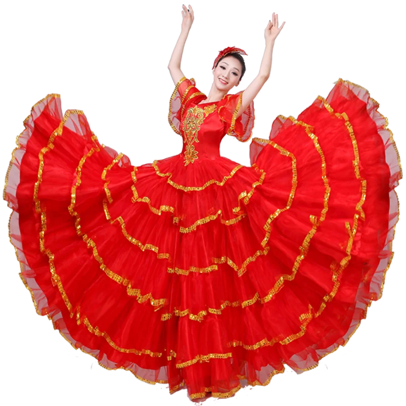 Юбки танцевальные для фламенко испанская Карнавальная одежда выступлений