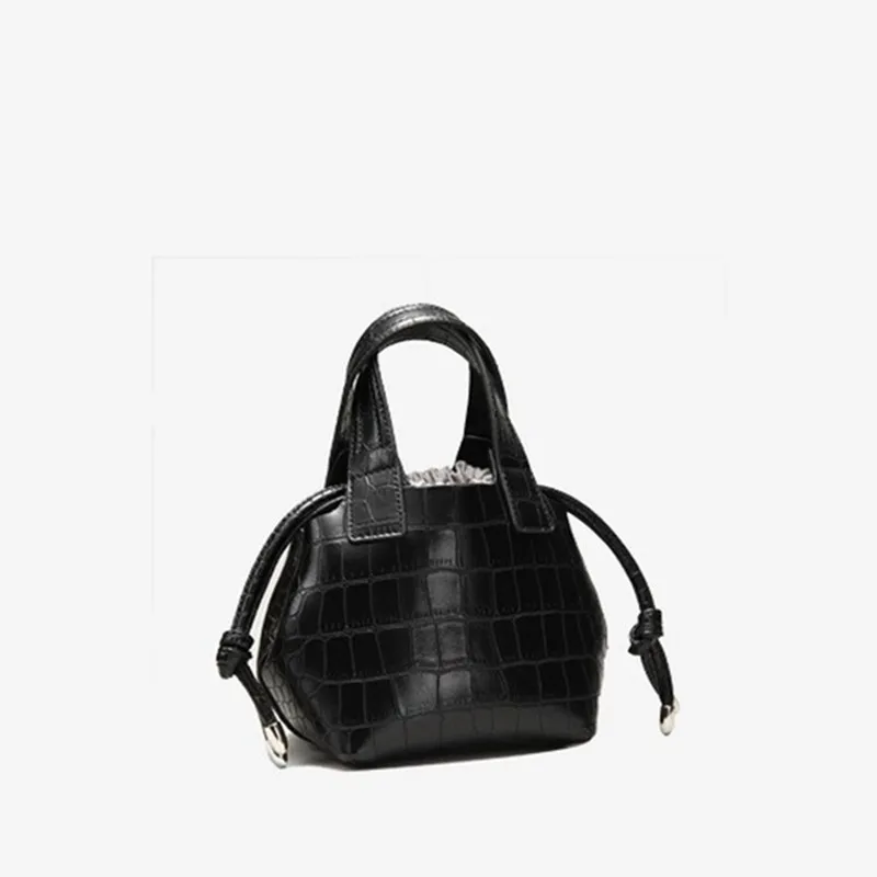 

Новинка 100%, модная подходящая ко всему Портативная Сумка-мешок на одно плечо из натуральной воловьей кожи с крокодиловым узором, кошельки и ...