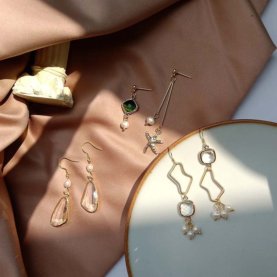 925 серебро Мода свисающие серьги для женщин с украшением в виде синих кристаллов