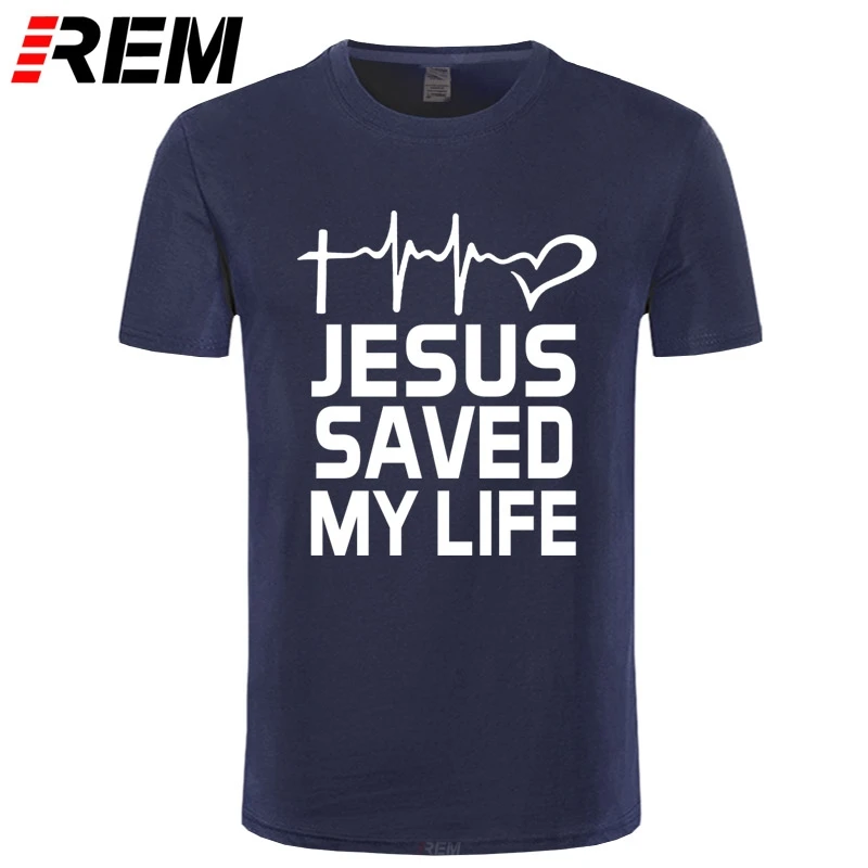 Футболка с надписью Jesus Saved My Life летняя футболка Спаситель Бог религия мужская